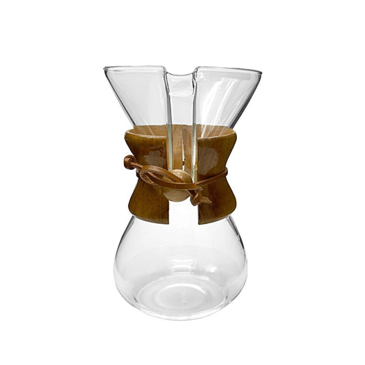 Luna Cucina Glass Coffee Brewer, Epinox Cam Kahve Demleme 600 ml - Manual Pour-Over Coffee Maker with Wooden Handle by Beauty Care Bag
