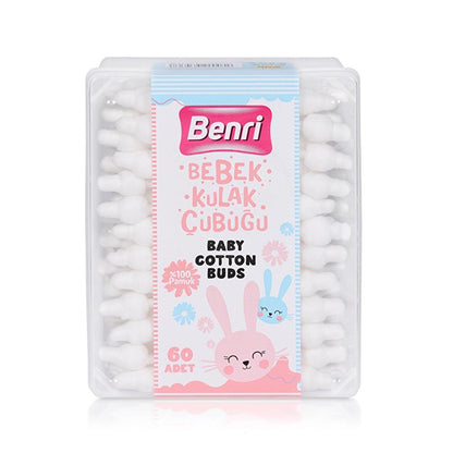 Benri Baby Safety Cotton Buds with Protective Tips 60 Count by Beauty Care Bag