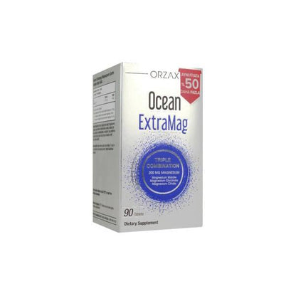 Ocean ExtraMag 90 Tablet Magnesium for Adults - 200mg per Tablet, Triple Form Magnesium by Beauty Care Bag