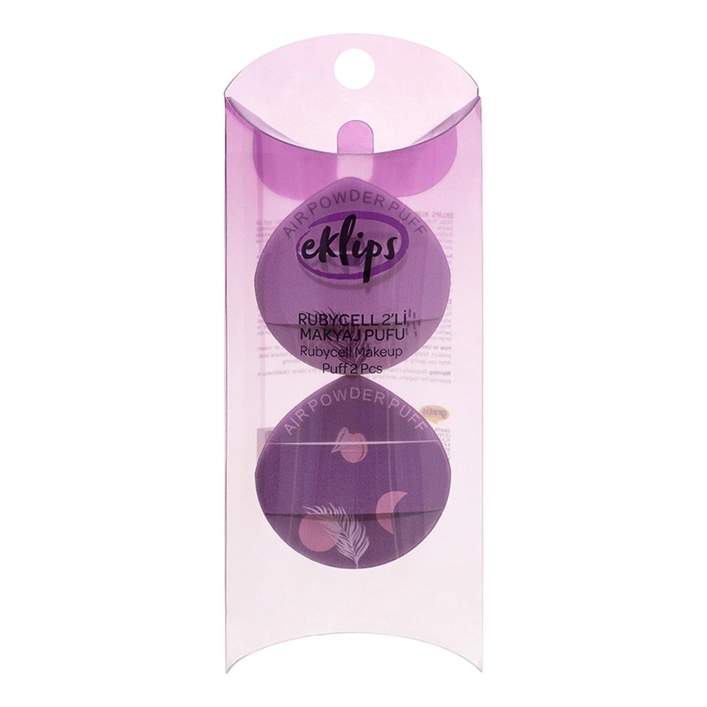 Eklips Rubycell Makeup Puff Set for Smooth Blending 2-Pack by Beauty Care Bag