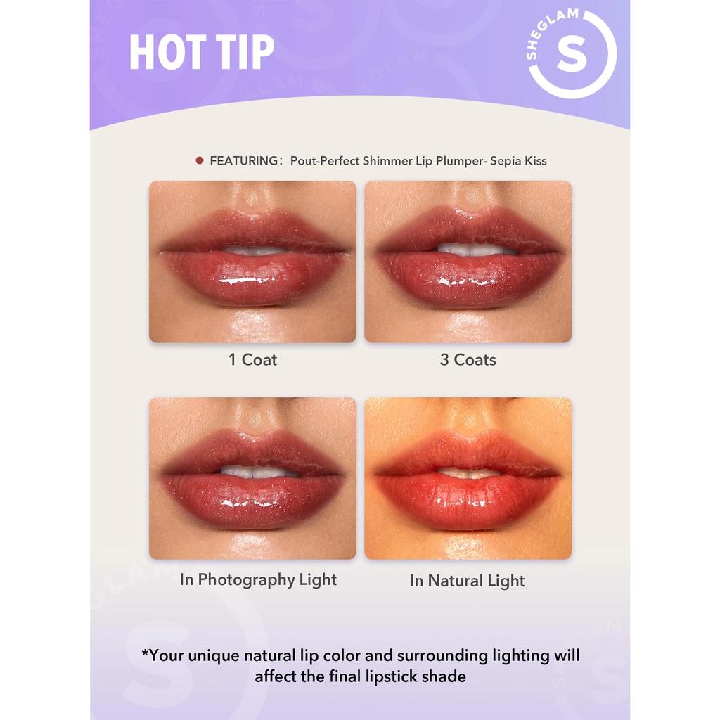 Sheglam Pout Perfect Shimmer Liquid Lipstick in Sepia Kiss by Beauty Care Bag