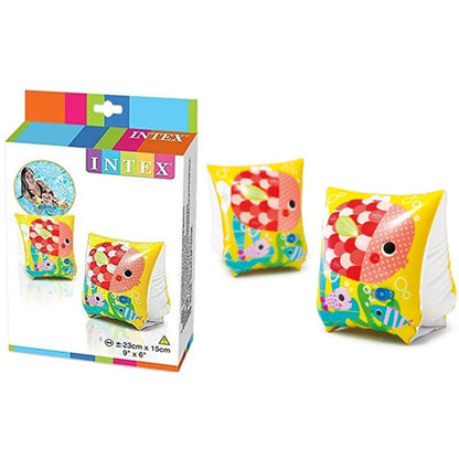 Intex Fish Print Inflatable Arm Floats - Kids Swim Aids for Children, Toddlers - Safe & Fun Swim Training Equipment by Beauty Care Bag