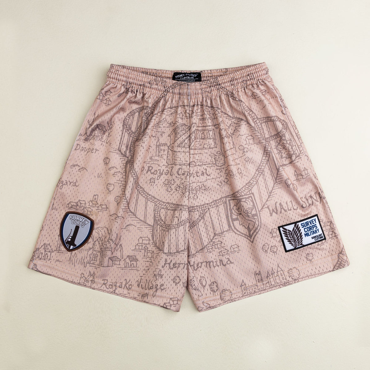 Survey Corps anime mesh shorts with sublimated design