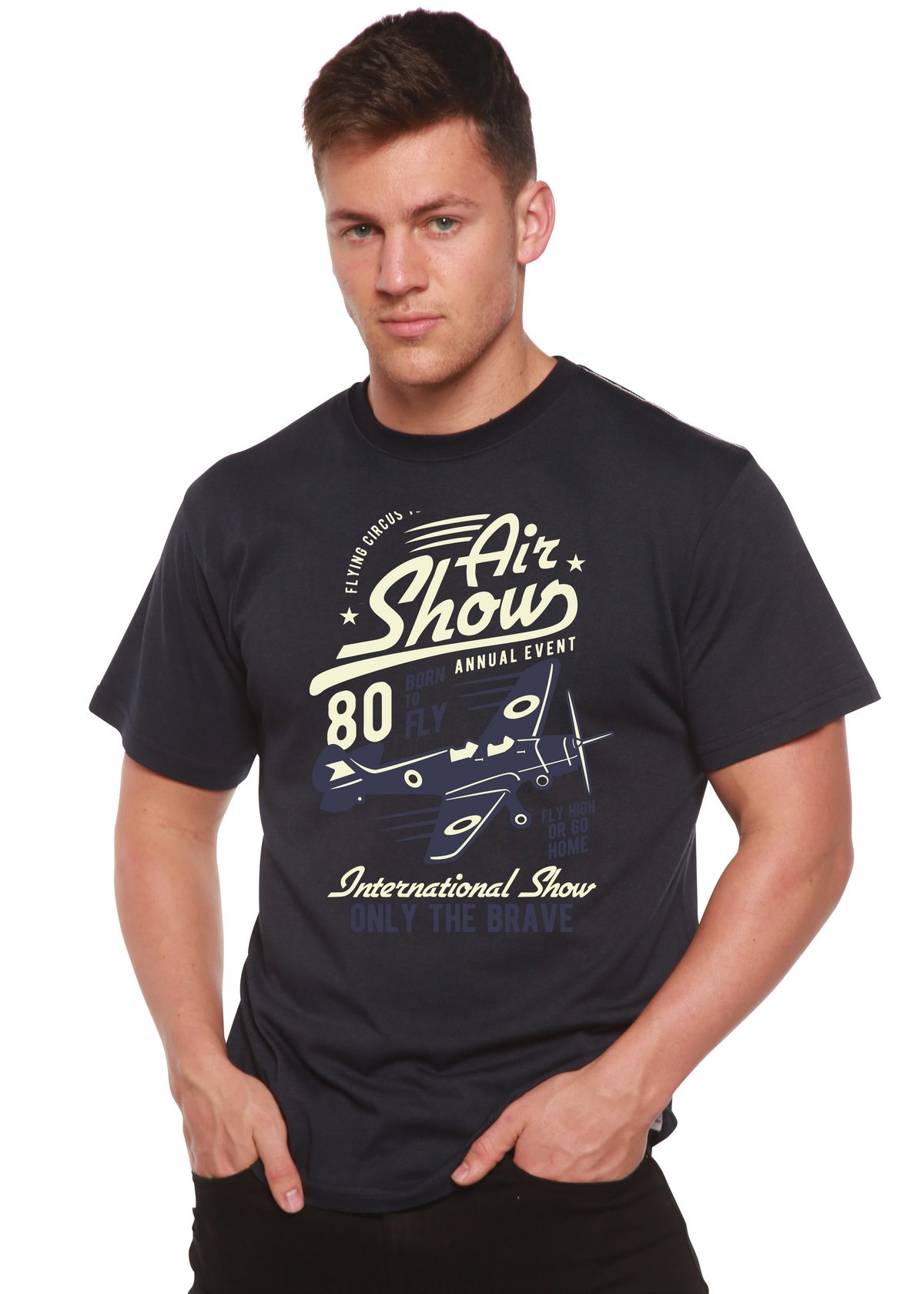 Air Show men's bamboo graphic T-shirt – view 3