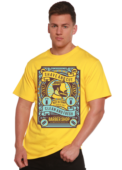 Shave and Cut men's bamboo graphic T-shirt – view 2