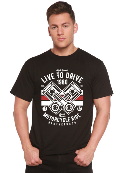 Live to Ride 1980 men's short sleeve graphic T-shirt in bamboo viscose and organic cotton