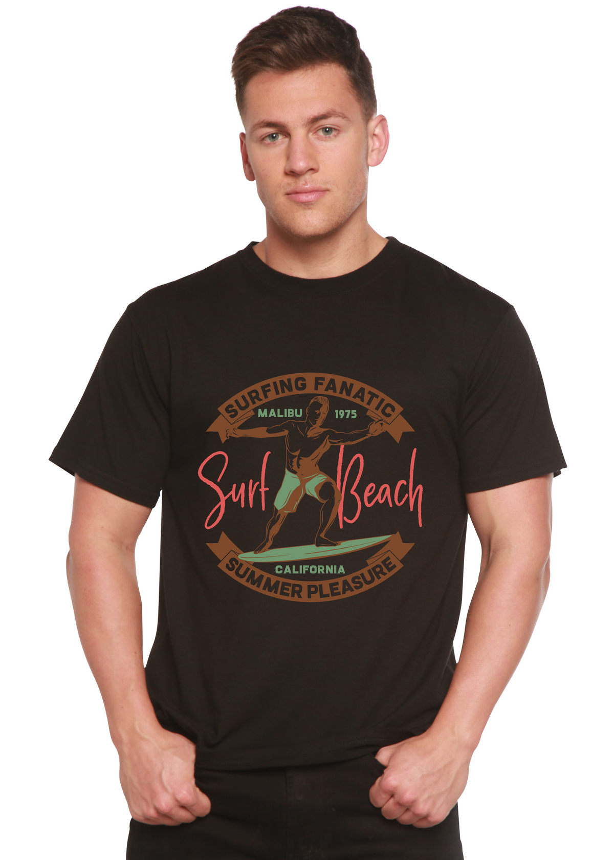 Surf Beach men's bamboo graphic T-shirt – view 8