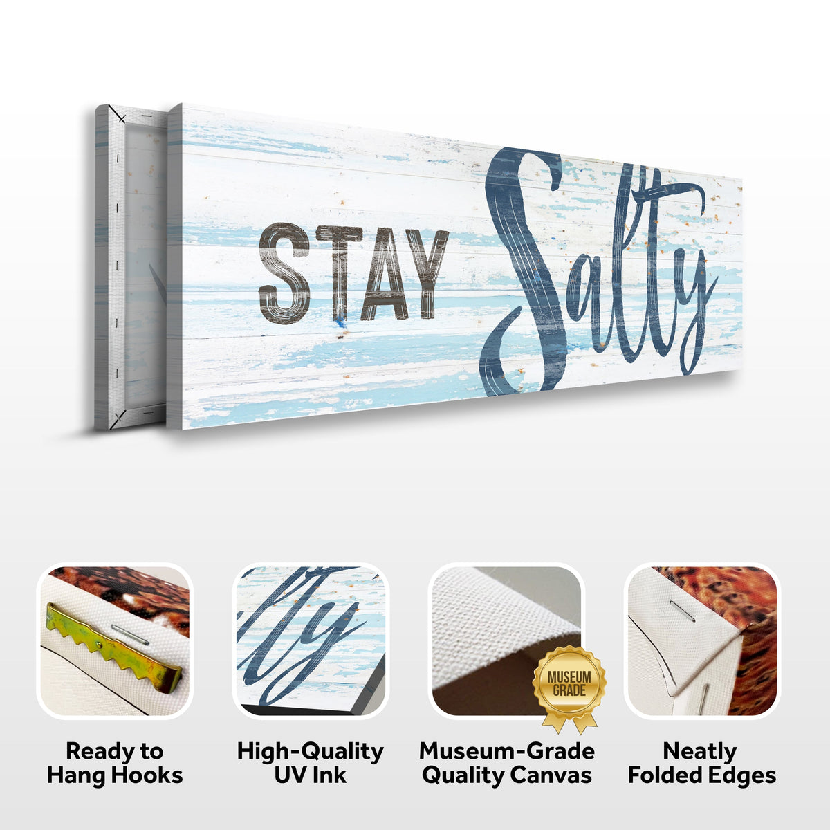 Stay Salty Coastal Sign IX by Tailored Canvases