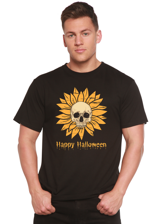 Happy Halloween Day men's short sleeve graphic T-shirt in bamboo viscose and organic cotton