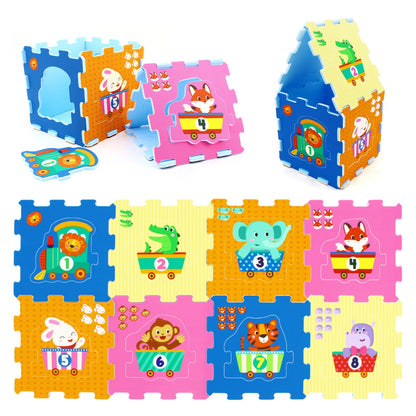 Number and animal puzzle floor tiles, 8 pieces, by GBruno Store, view 3