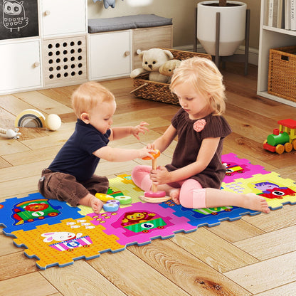 Number and animal puzzle floor tiles, 8 pieces, by GBruno Store, view 2