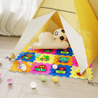 Number and animal puzzle floor tiles, 8 pieces, by GBruno Store