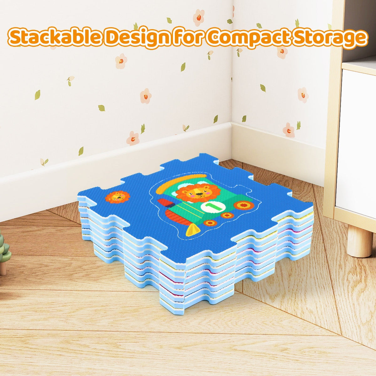Number and animal puzzle floor tiles, 8 pieces, by GBruno Store, view 8