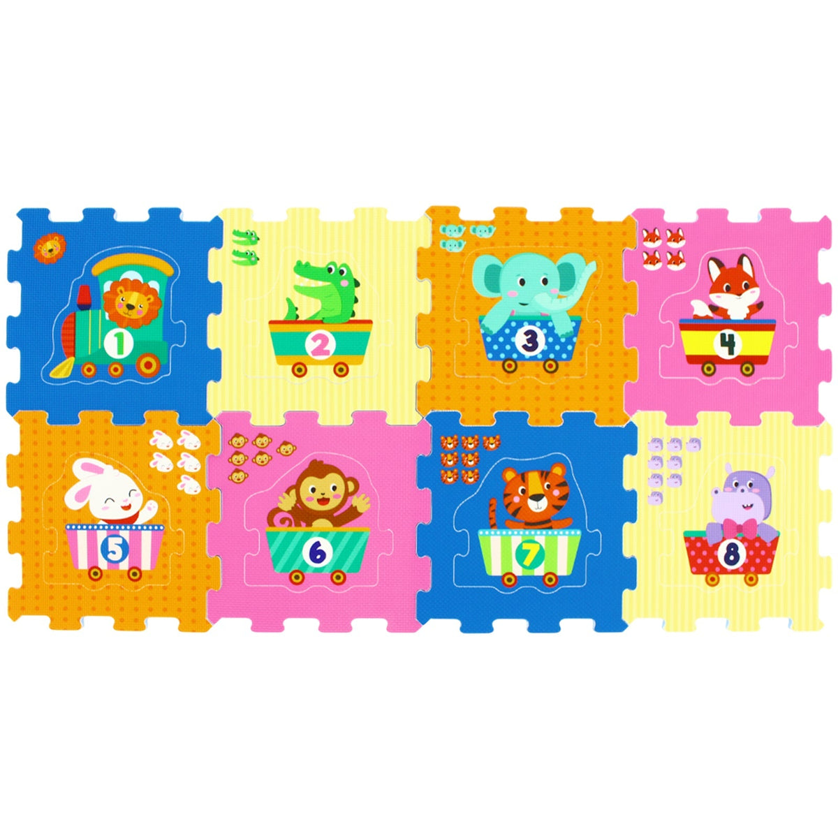 Number and animal puzzle floor tiles, 8 pieces, by GBruno Store, view 4