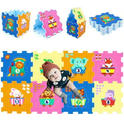 Number and animal puzzle floor tiles, 8 pieces, by GBruno Store, view 6