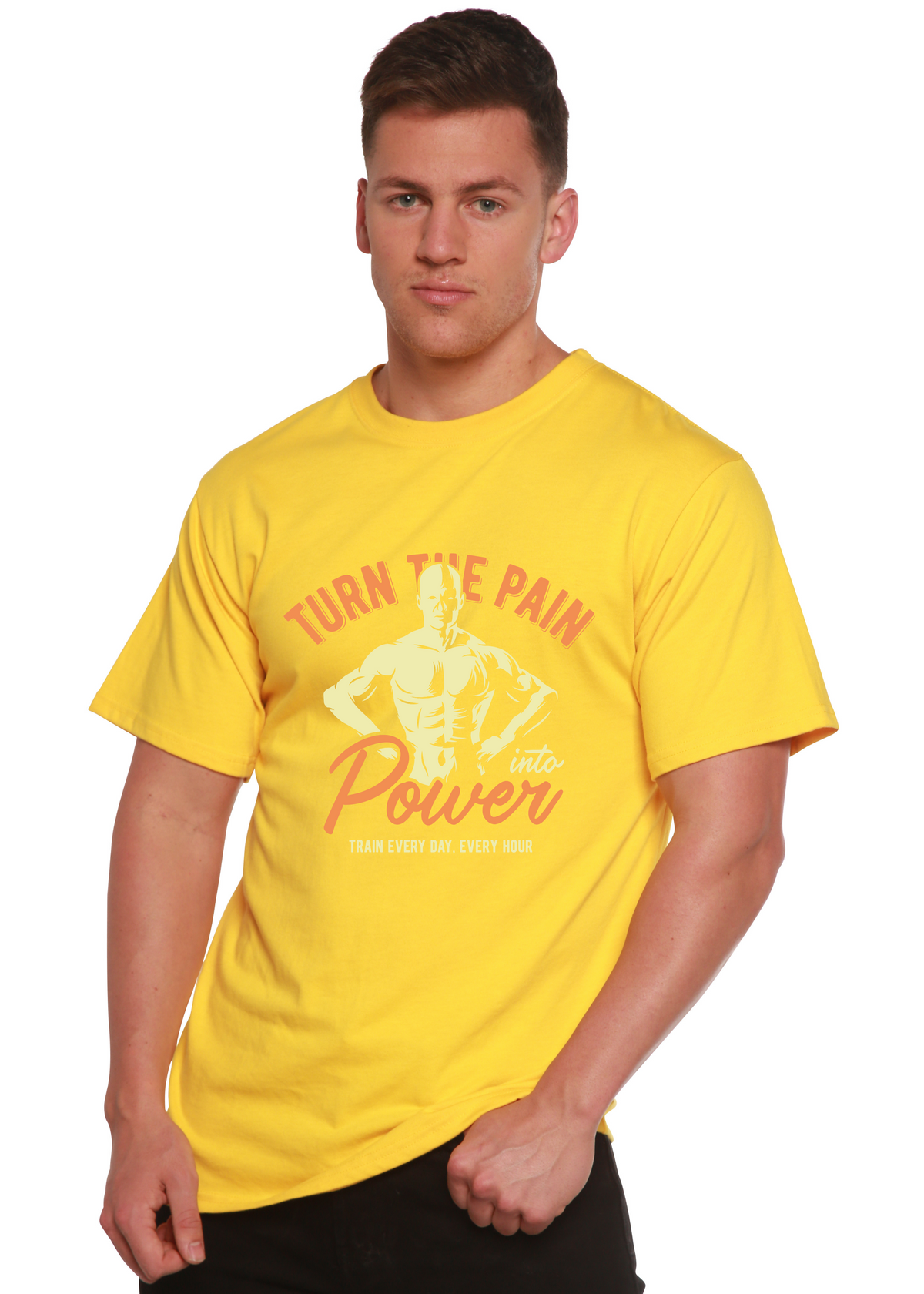 Turn the Pain men's bamboo graphic T-shirt – view 8