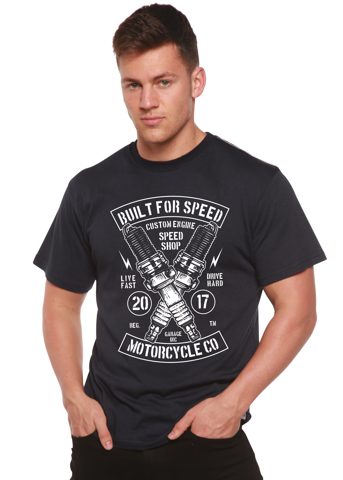 Built for Speed men's bamboo graphic T-shirt – view 2