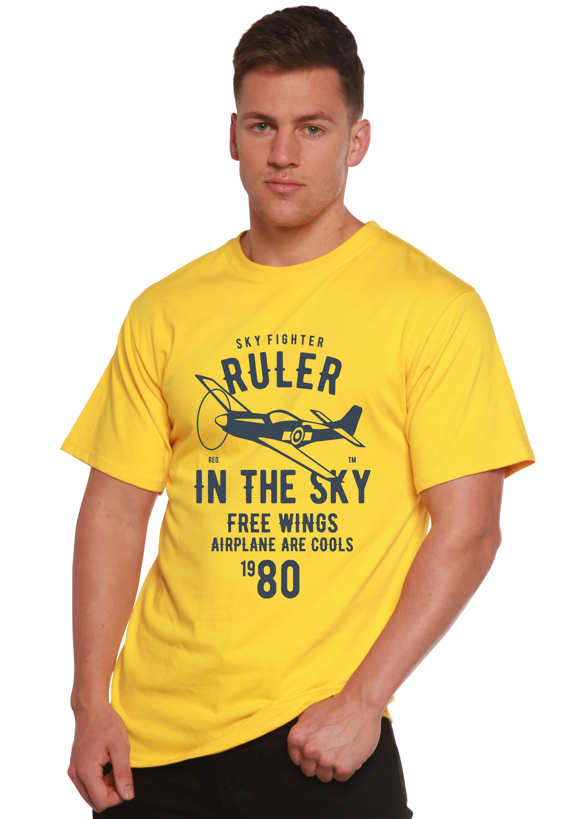 Ruler in the Sky men's bamboo graphic T-shirt – view 6