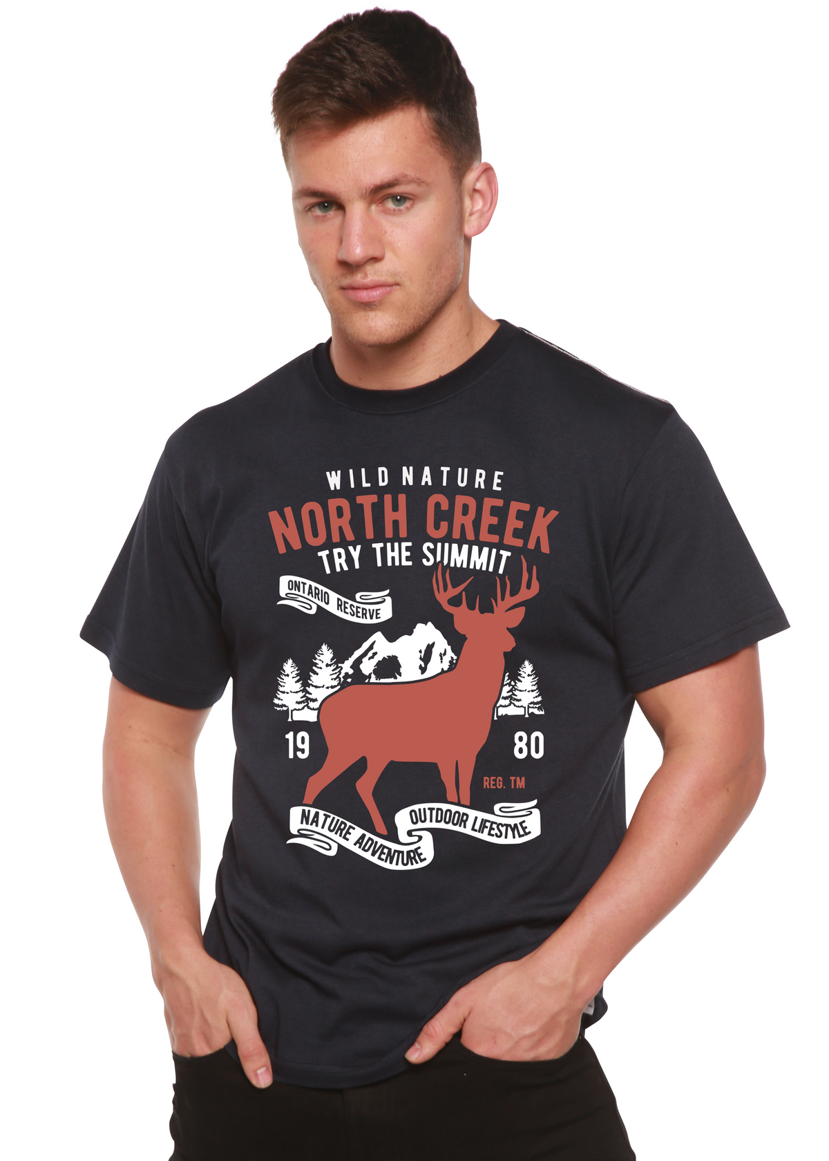 North Creek men's bamboo graphic T-shirt – view 2