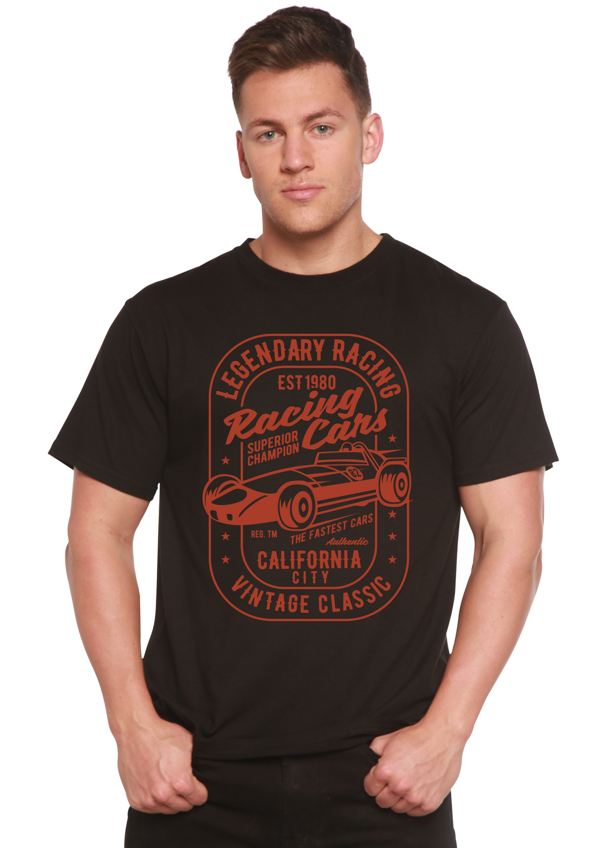 Legendary Racing Cars men's bamboo graphic T-shirt – view 7