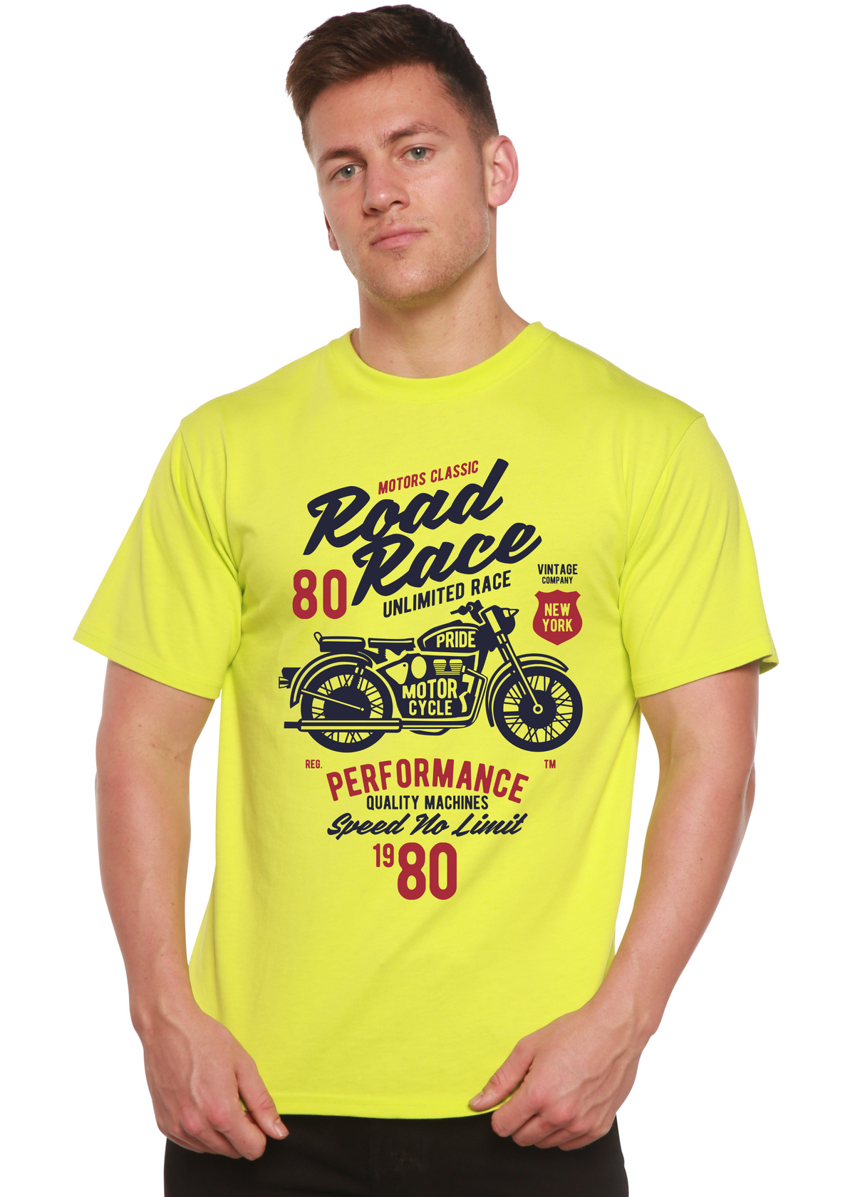 Road Race Motorcycles men's bamboo graphic T-shirt – view 3
