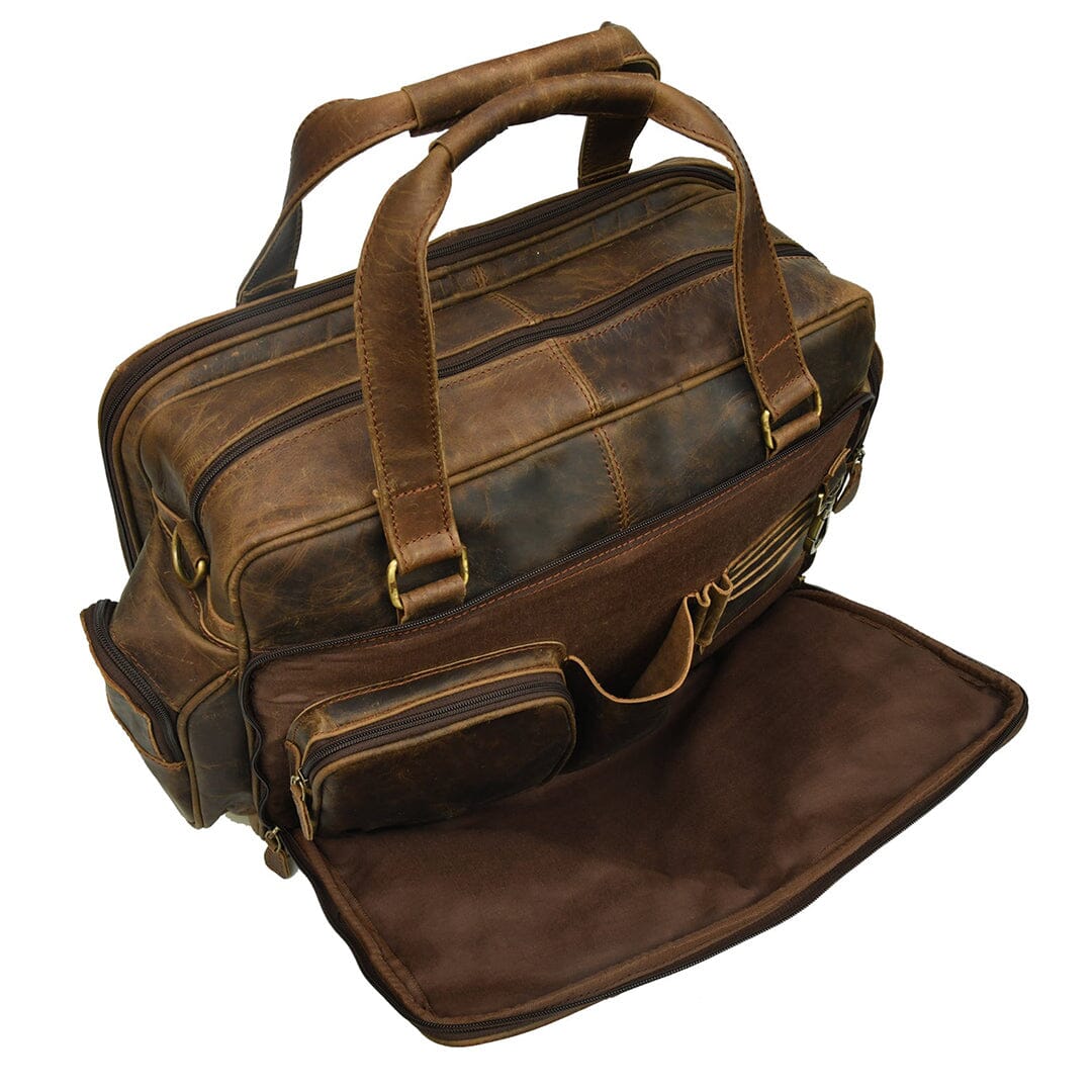 Floyd Handmade Buffalo Leather Office Briefcase by Classy Leather Bags