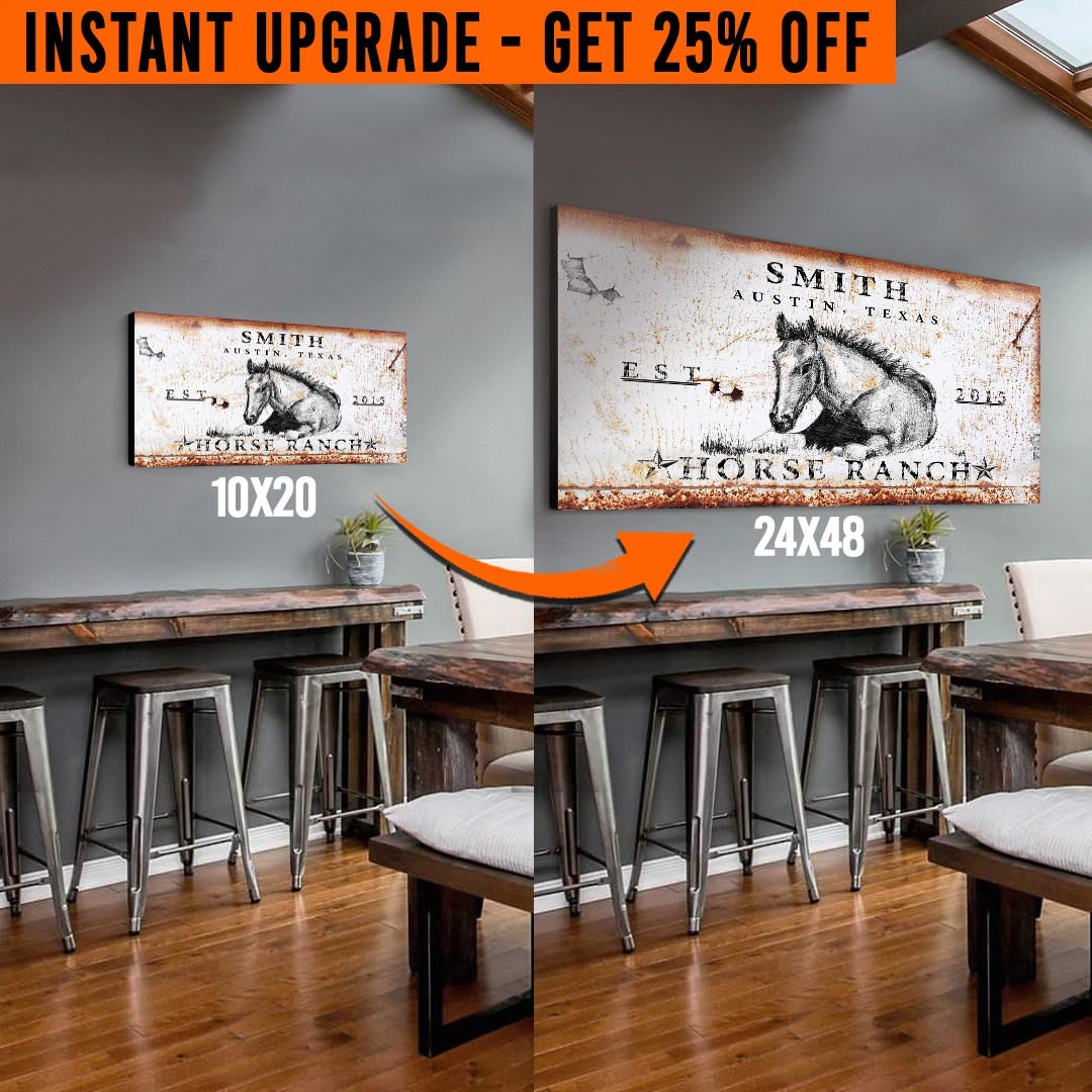 Upgrade Your 'Horse Ranch' (Style 3) Canvas To 24x48 Inches by Tailored Canvases