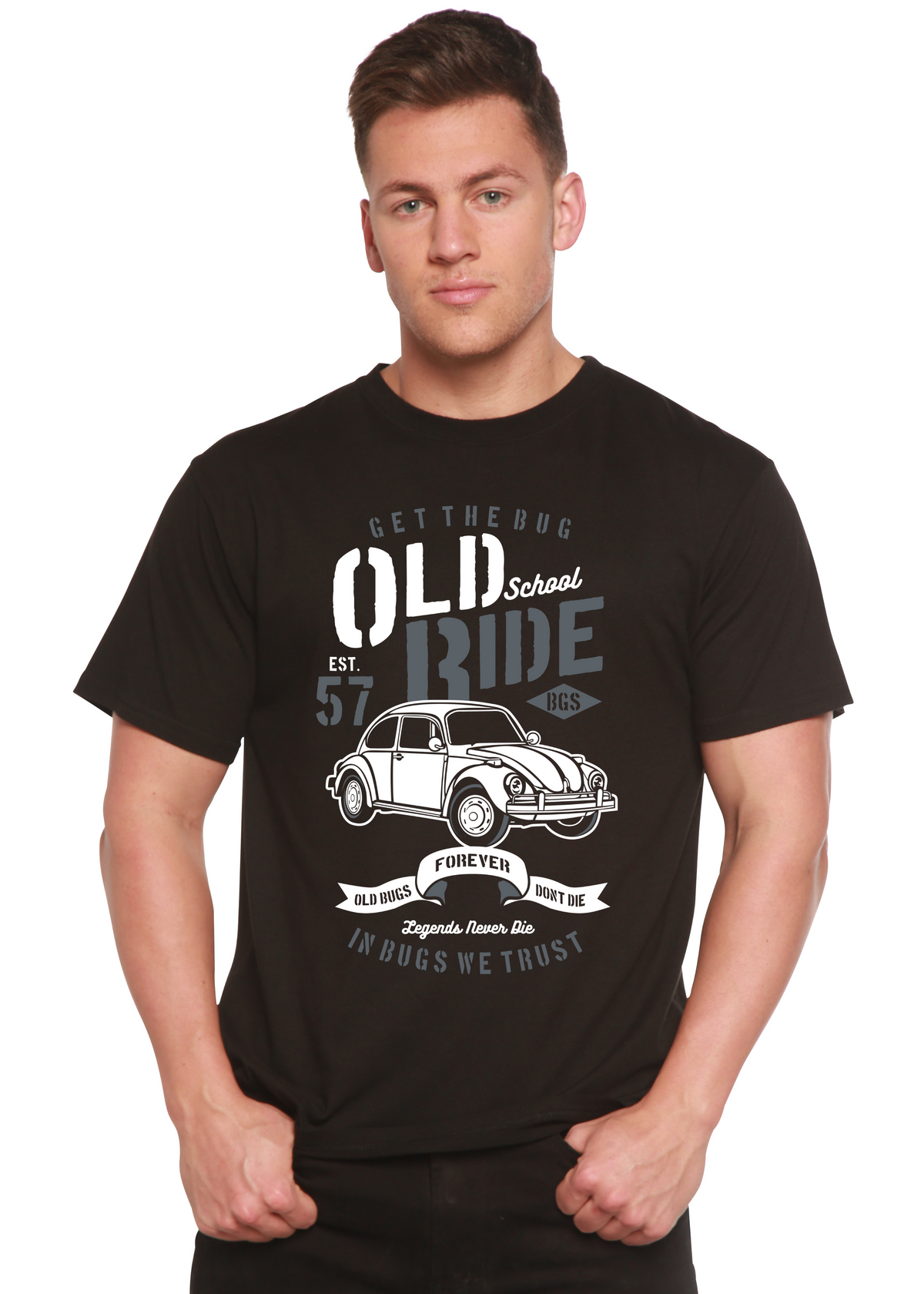 Old School Ride men's short sleeve graphic T-shirt in bamboo viscose and organic cotton
