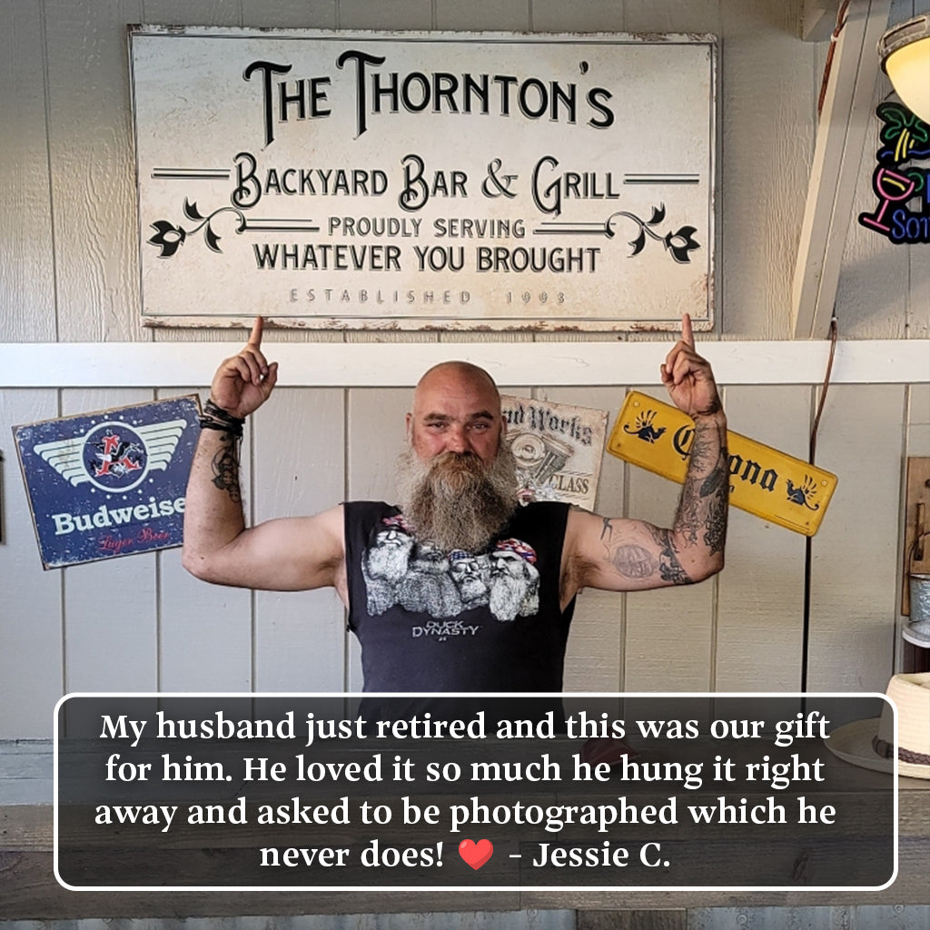 Backyard Bar & Grill Sign by Tailored Canvases