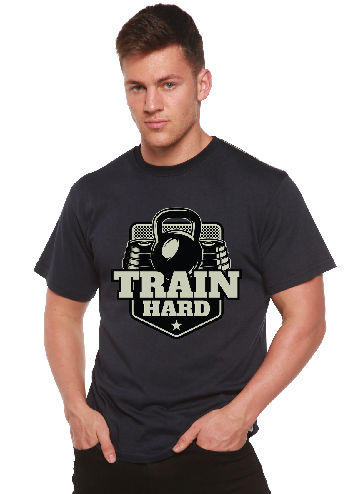 Train Hard men's bamboo graphic T-shirt – view 8