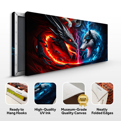 3D Dragon and Wolf Wall Art VI canvas by Tailored Canvases, view 7
