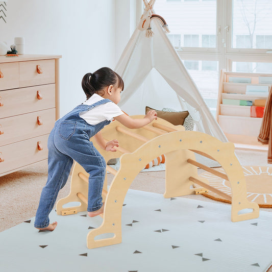 8 in 1 Climbing Arch Sensory Table for Kids with Collapsible Storage Bin for 3+ Years Old-Natural by GBruno Store