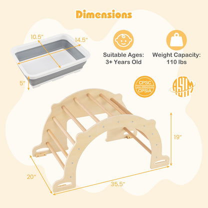 Natural wood climbing arch and rocker set, 8-in-1, by GBruno Store, view 4