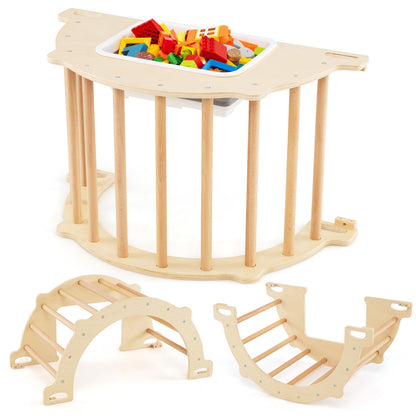 Beech wood climbing arch and sensory table set for kids by GBruno Store, view 3