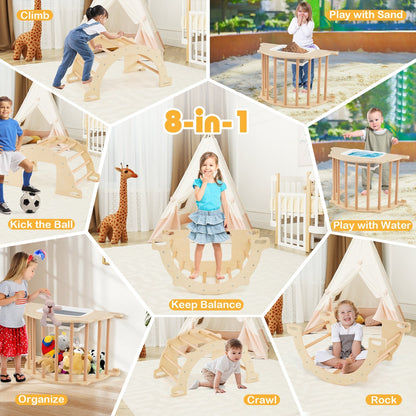 Beech wood climbing arch and sensory table set for kids by GBruno Store, view 5