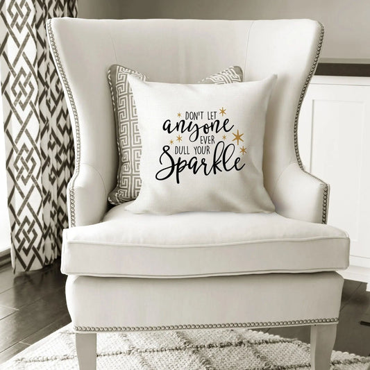 Throw Pillow Gift - Motivational Pillow Cover With Black & Gold Quote, Twill Canvas by Joyful Moose