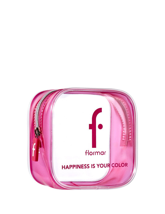 Flormar Happiness Is Your Color Pink Clear Makeup Bag by Beauty Care Bag