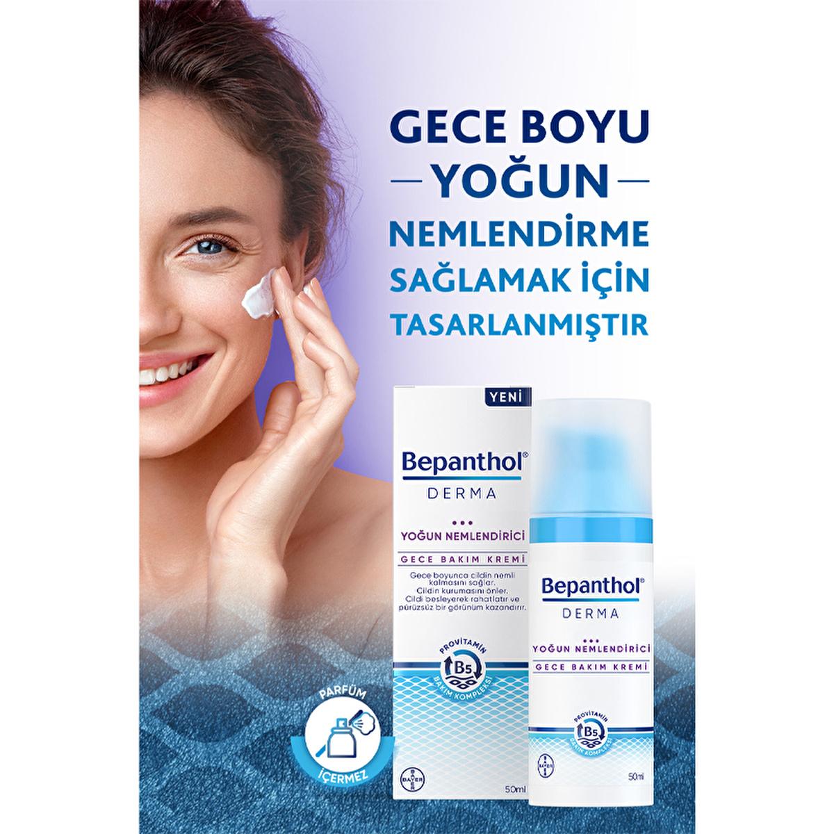 Bepanthol Derma Intense Moisturizing Night Face Cream - Repair & Soothe Dry Skin Overnight with Natural Oils for Facial Dryness Relief by Beauty Care Bag