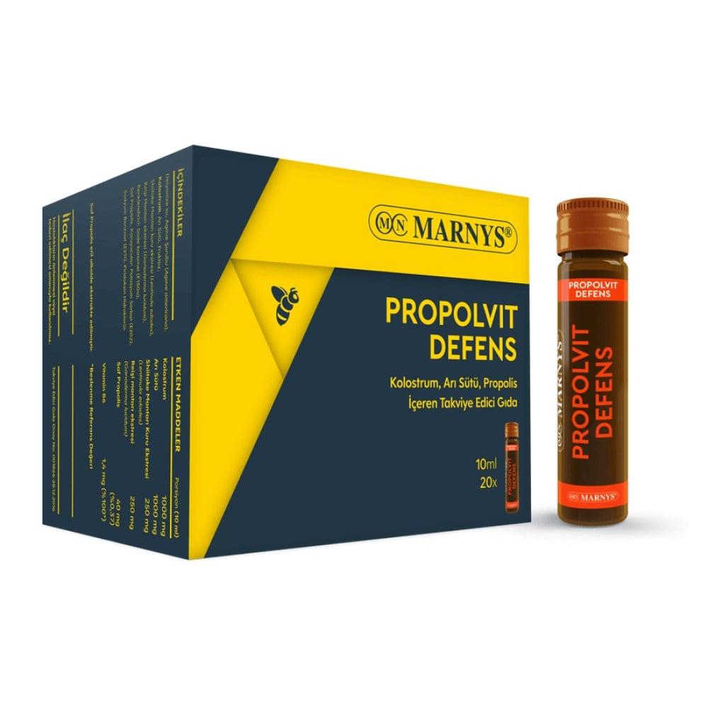 MN MARNYS Propolvit Defens Dietary Supplement - 20 x 10ml Vials, Immune Support with Propolis, Royal Jelly, and Reishi Mushroom by Beauty Care Bag