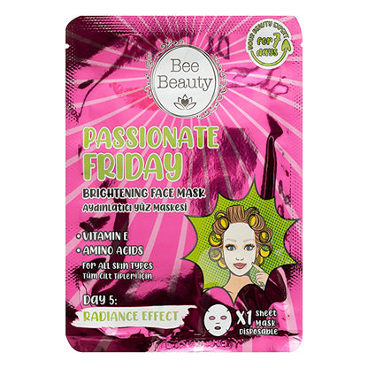 Bee Beauty Glowing Ritual: Face and Hand Mask Set - Reduce Puffiness, Brighten Skin, Smooth Hands - Easy Skincare Routine by Beauty Care Bag