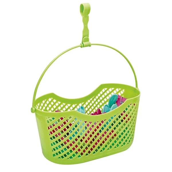 Flink & Sauber Clothespin Set - 30 Stainless Clothespins with Basket, UV Resistant Laundry Accessories by Beauty Care Bag