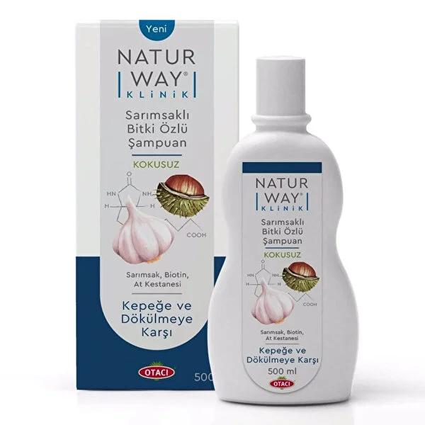 Naturway Klinik Garlic Shampoo - Anti Hair Loss Herbal Formula, Scalp Moisturizing, Fruity Floral Scent - 500ml by Beauty Care Bag