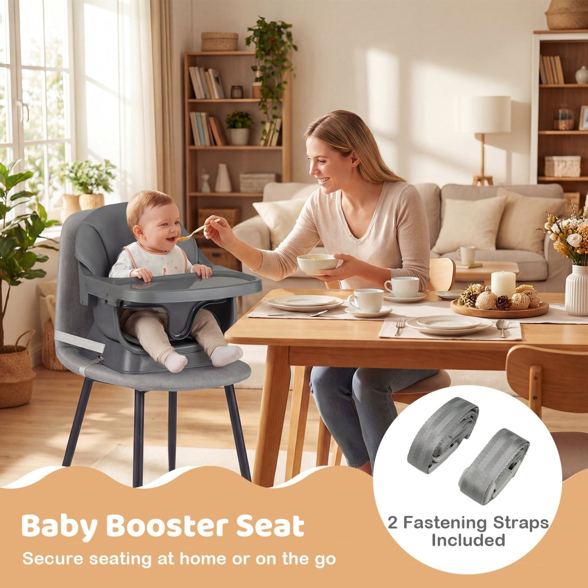 9-in-1 convertible high chair with solid wood legs by GBruno Store, view 8