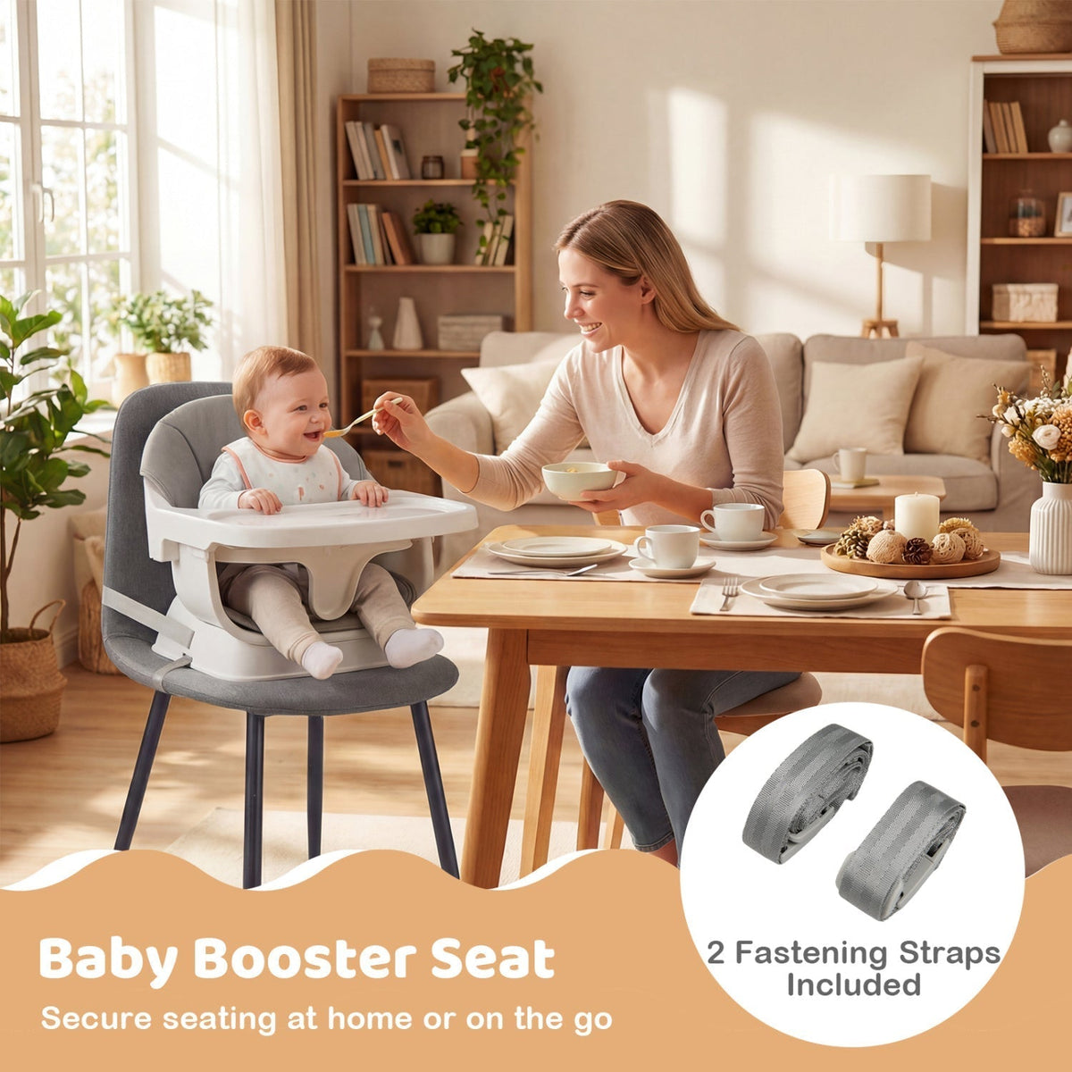 9-in-1 convertible high chair with solid wood legs by GBruno Store, view 22