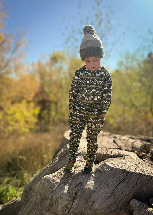Green mountain fleece mid layer by Keep the Littles Wild