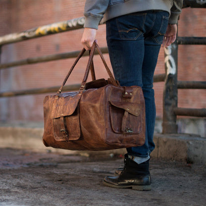 The Portland Duffle by Classy Leather Bags