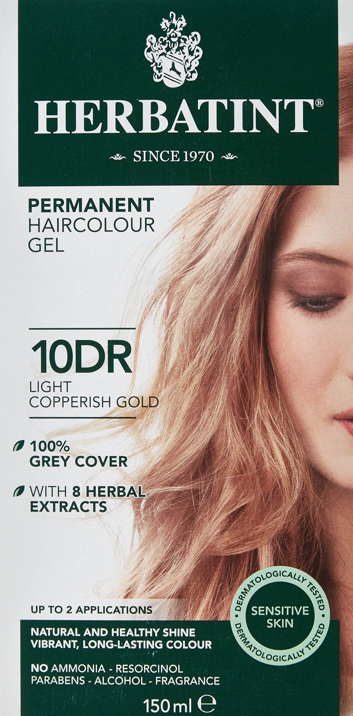 Herbatint 10DR Light Copperish Gold hair dye – view 3