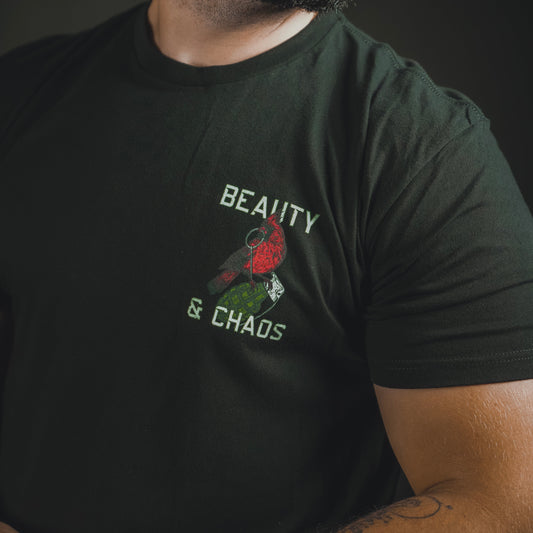 "Beauty and Chaos 2.0" - Black Tee by Tango Charlie Apparel