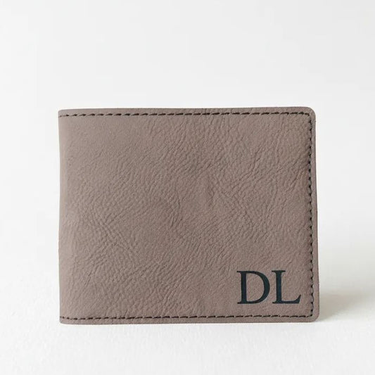 Personalized Leather Wallet - Slim Bifold Design | Custom Monogram Gift for Men by Joyful Moose