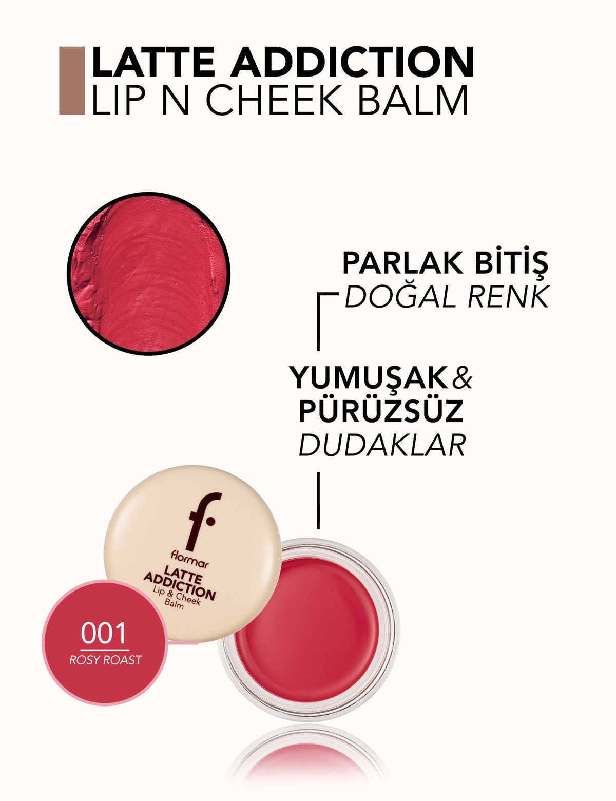 Flormar Latte Tinted Lip and Cheek Balm for Natural Glow by Beauty Care Bag